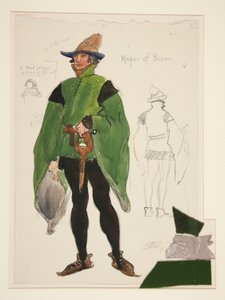 Hapishane Bekçisi, Henry Irving için kostüm çizimi by Edwin Austin Abbey