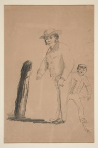 Erkek ve Oğlan (rekto); Çinlilerin Başları ve Figürleri (verso) by Edwin Austin Abbey