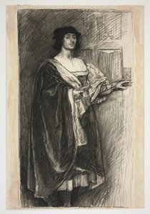 Rönesans kostümlü adam - (bir Shakespeare oyunu için tanımlanamayan resim?) by Edwin Austin Abbey