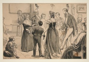Viktorya dönemine ait bir evde parti - tanımlanamayan resim by Edwin Austin Abbey