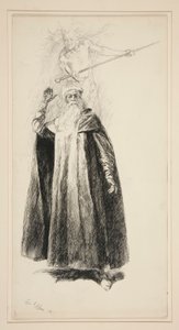 Prospero ve Ariel, Act V, Scene i, The Tempest için illüstrasyon by Edwin Austin Abbey
