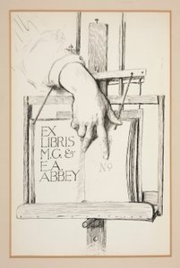 Eks Libris için Eskiz: M.G. & E.A. manastır by Edwin Austin Abbey