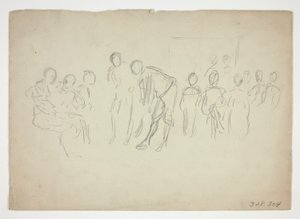 Bir kalabalığın taslağını - tanımlanamayan illüstrasyon by Edwin Austin Abbey