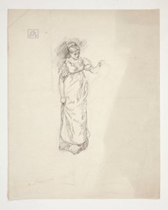 Bir kadın - tanımlanamayan çizim taslağını by Edwin Austin Abbey
