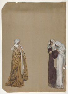 Ders çalışma. üç rakam by Edwin Austin Abbey