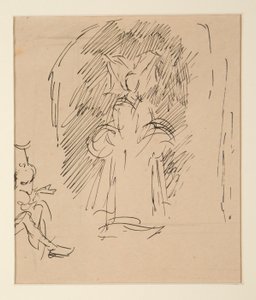 Rahip ve Büyük Hanım için Çalışma (suluboya) by Edwin Austin Abbey