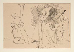 Rahip ve Büyük Hanım için Çalışma (suluboya) by Edwin Austin Abbey