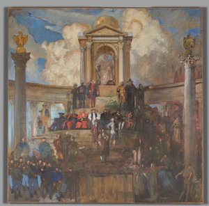 The Apotheosis of Pennsylvania, Temsilciler Meclisi Odası, Pennsylvania Eyaleti Meclis Binası, Harrisburg için Çalışma by Edwin Austin Abbey