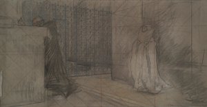 Rahip ve Büyük Hanımefendi için Çalışma by Edwin Austin Abbey