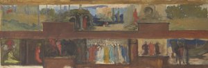 Kutsal Kâse Arayışı ve Başarısı için Çalışma, Kitap Dağıtım Odası, Boston Halk Kütüphanesi by Edwin Austin Abbey