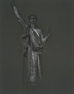 Alegorik Sanat figürü için çalışma, Pennsylvania eyalet başkenti binasının rotonunda rondel, Harrisburg, 1902-1911 by Edwin Austin Abbey