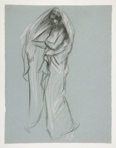 4 am (?) rakamı için çalışma by Edwin Austin Abbey