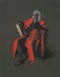 Baş Yargıç Thomas McKean figürü için çalışma, by Edwin Austin Abbey