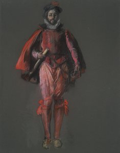 Sir Walter Raleigh figürü için çalışma, by Edwin Austin Abbey