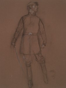 Bir İç Savaş Generali figürü için çalışma, by Edwin Austin Abbey