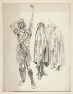 Tanımlanamayan Shakespeare oyunu için çalışma by Edwin Austin Abbey