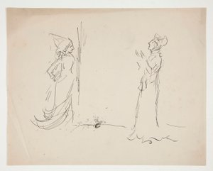 Aşktan İki Figürün İncelenmesi by Edwin Austin Abbey
