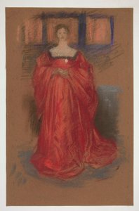 Rönesans kostümlü bir kadının incelenmesi - (bir Shakespeare oyunu için tanımlanamayan resim?) by Edwin Austin Abbey