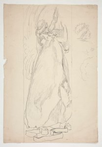 Bir meleğin incelenmesi (vitray için mi? tavan için mi?) by Edwin Austin Abbey