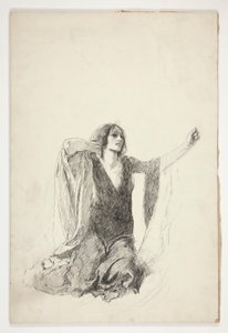 Diz çökmüş kadın çalışması, muhtemelen mezar sahnesinde Juliet için bir çalışma, by Edwin Austin Abbey