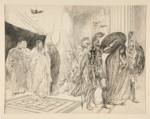 Kraliçenin Hapsedilmesi - II. Perde, Sahne I, Kış by Edwin Austin Abbey