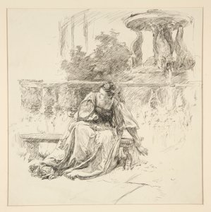 Perde I, Sahne ii, Verona İki Beyefendisinden yırtık mektup by Edwin Austin Abbey