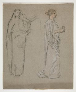 İki kadın: çalışma by Edwin Austin Abbey