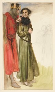 Tanımlanamayan Shakespeare sahnesi (iki adam) by Edwin Austin Abbey