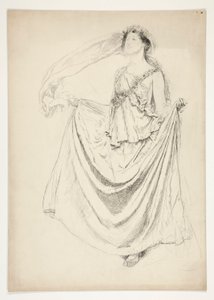 Toga çelenkli kadın, tanımlanamayan bir Shakespeare oyunu için eskiz by Edwin Austin Abbey