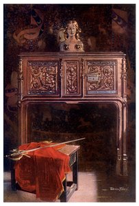 Oyma meşe Lous XII gardırop, 1910. by Edwin Foley