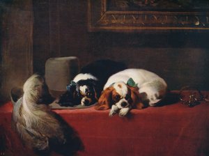Kral Charles Spaniels Cavaliers Evcil Hayvanları, 1845, c1915