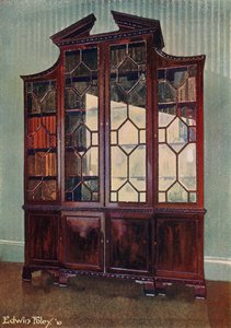 Carved Chippendale Library Bookcase by Edwin John Foley