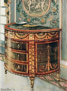 Kakma Saten Ahşap Komodin--Ormolu Mounts by Edwin John Foley