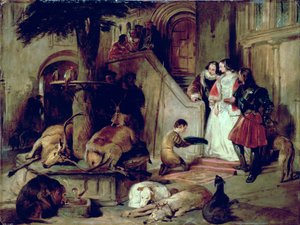 Eski zamanlarda bir avlu by Edwin Landseer