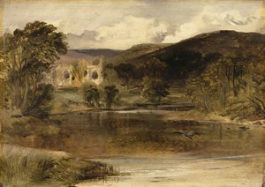 Bolton Abbey, Yorkshire (panel üzerine yağ) by Edwin Landseer