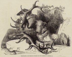 Yaylalarda Geyik Avcılığı, Cesedi İzlemek by Edwin Landseer