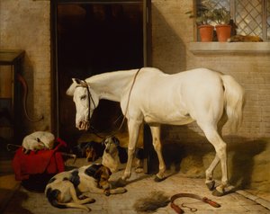 Scarbro, Eski Bir Kapak Hacki (tuval üzerine yağlı boya) by Edwin Landseer