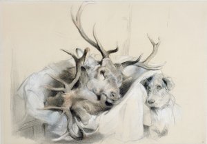 Geyik Başları ve Köpek, 1857 by Edwin Landseer