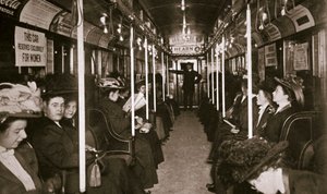 Hudson Nehri metro treni, New York, ABD, c1901 by Edwin Levick