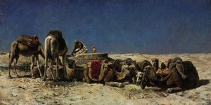Sarnıcın yanında develer by Edwin Lord Weeks