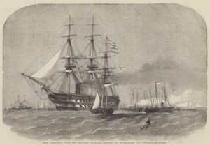 HMS Colossus, Gun-Boat Flotilla ile Portland'a gitmek için Anabank'tan ayrılıyor