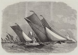 Thames Nehrinde Yelkenli-Mavna Yarışı