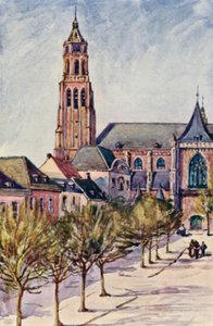Ren Nehri: Groote Kerk, Arnheim (renkli taş baskı)