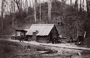 [James Nehri üzerinde Konfederasyondan Barut Çıkarmak İçin Kurulan Bir Birlik İstasyonu ..., 1864.
