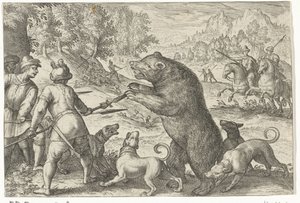 Ayı avı ile manzara Av sahneleri (dizi adı) Icones Venantum Species Varias Representantes (dizi başlığı)