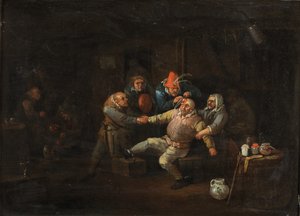 Cerrahın ziyareti, c.1676-1744 (panelde yağlı boya) by Egbert van (c.1676 1744) Heemskerck