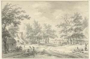 Bazı çiftlikler ve rakamlarla manzara by Egbert van Drielst