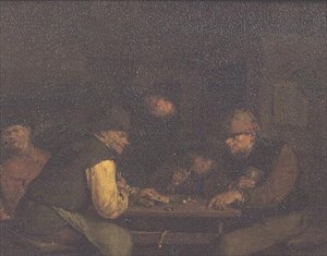 The Card Players, c.1655-60 (tuval üzerine yağlı boya) by Egbert van the Elder Heemskerck