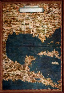 Egnazio Danti (1536-1586) matematikçi, kozmograf ve İtalyan mimar tarafından yapılan Meksika, Küba, Florida ve Jamaika Haritası. 1567 civarında. Floransa, Palazzo Vecchio, Sala del Mappamondo