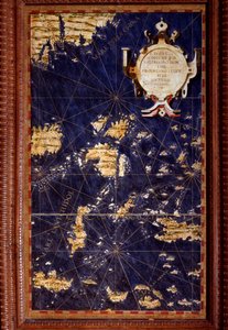 Egnazio Danti (1536-1586) matematikçi, kozmograf ve İtalyan mimar tarafından yapılan Molucca Adaları Haritası. 1567 civarında. Floransa, Palazzo Vecchio, Sala del Mappamondo by Egnazio Danti